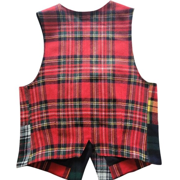 Vintage Gap Plaid Patchwork Vest Womens S Wool Blend Button-Up - Picture 3 of 16